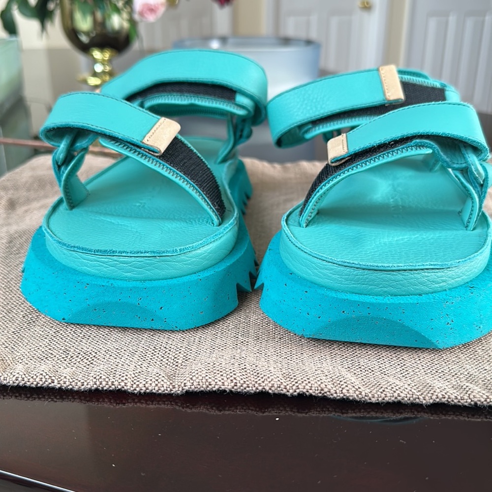 Marsèll x Suicoke Depa Leather Sandals 37 / US 7 Aqua Blue Platform Designer NWT - Picture 14 of 14